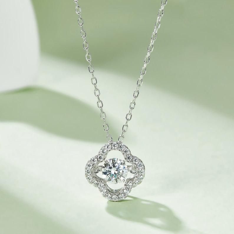 Elegance in Miniature: 0.5ct 5mm round Moissanite Charm Necklace