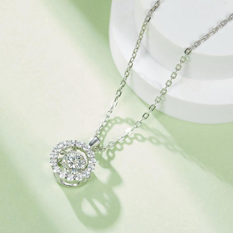 Timeless Treasures: 0.5ct Moissanite Pendant with Sterling Silver Details