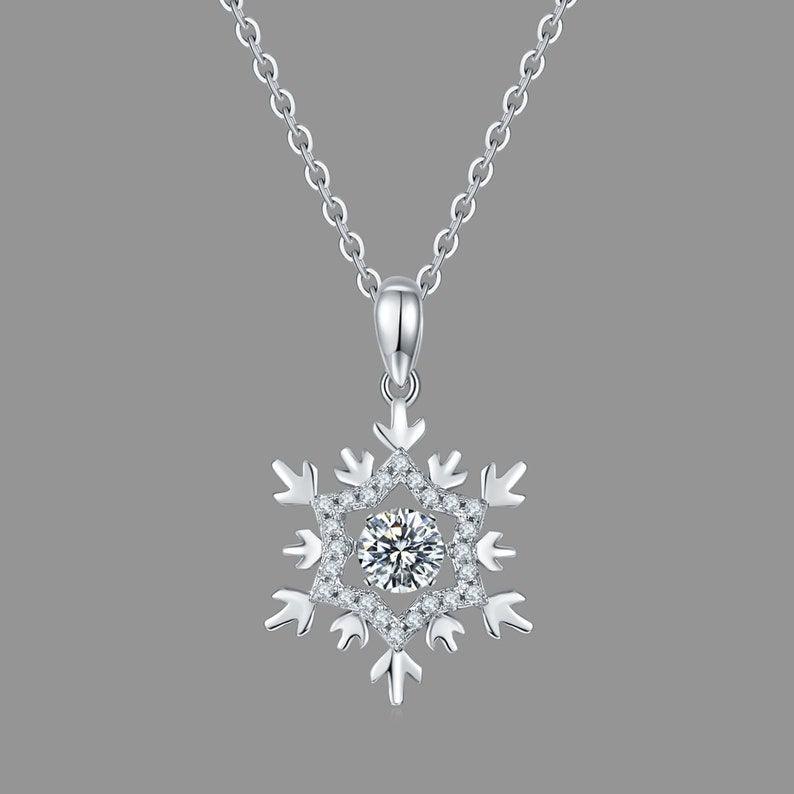 0.5ct 5mm Round Moissanite Pendant: Icy Radiance