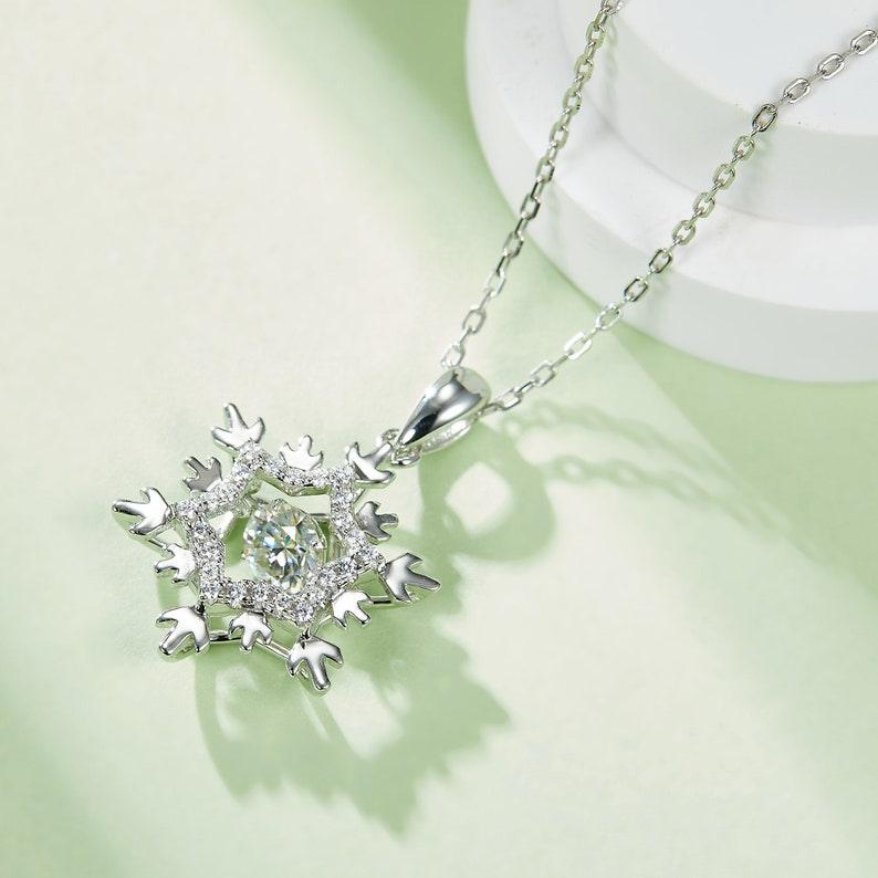 0.5ct 5mm Round Moissanite Pendant: Icy Radiance