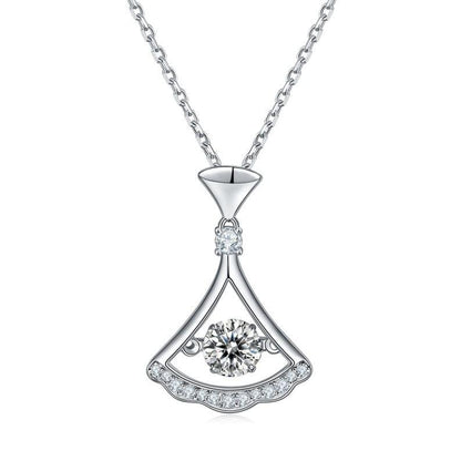 0.5ct 5mm Round Glamour Unleashed: Moissanite Pendant Statement Necklace