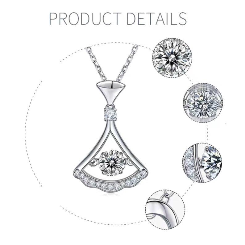 0.5ct 5mm Round Glamour Unleashed: Moissanite Pendant Statement Necklace