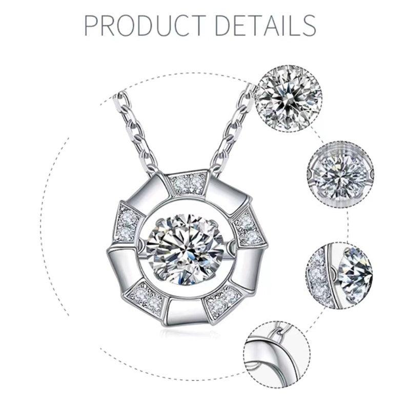 Celestial Embrace: 5mm Round 0.5ct Moissanite Halo Pendant