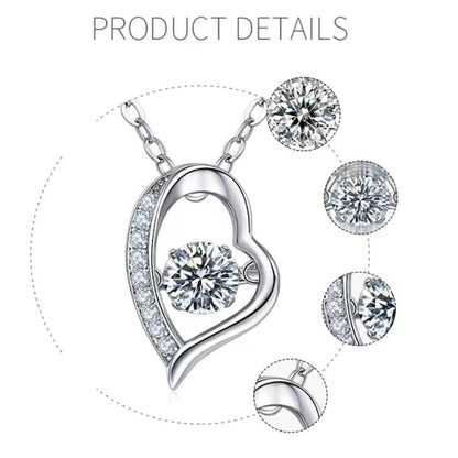 Elegance Heart Moissanite Keepsake Necklace