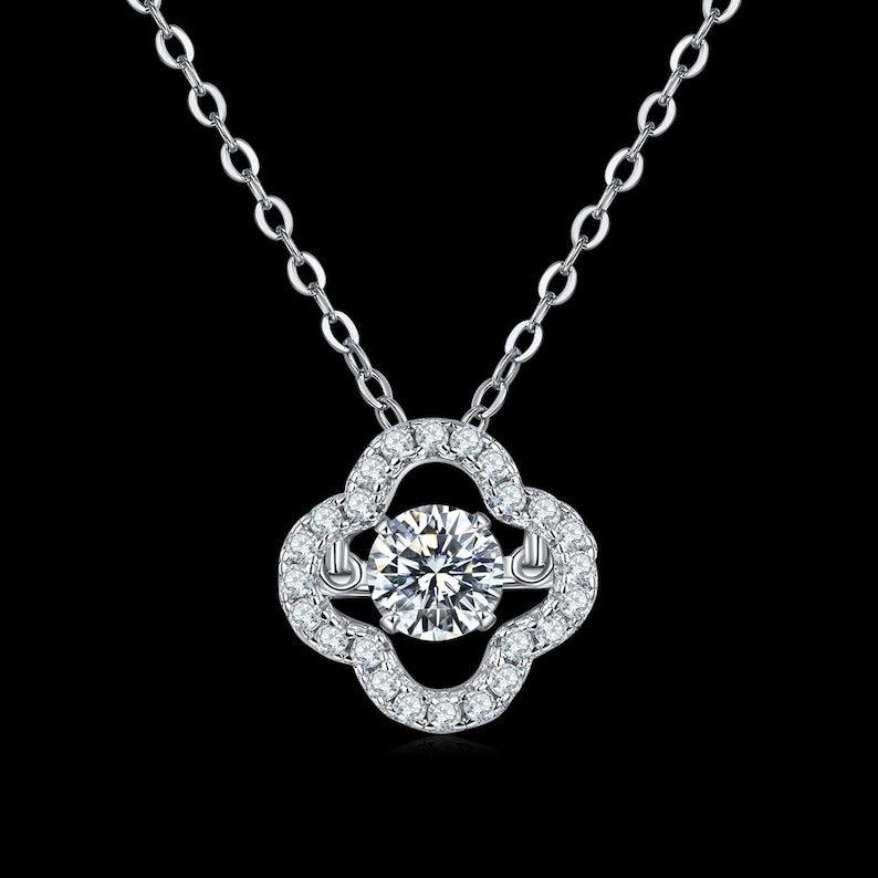 Elegance in Miniature: 0.5ct 5mm round Moissanite Charm Necklace