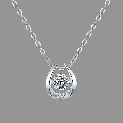 Sublime Radiance: 5mm Round Moissanite Necklace in 0.5ct