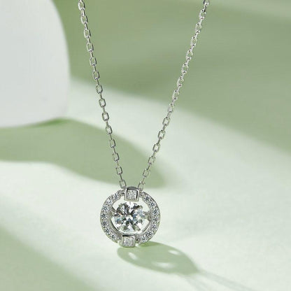 0.5ct 5mm Round A Touch of Luxury: Moissanite Necklace in Classic Style