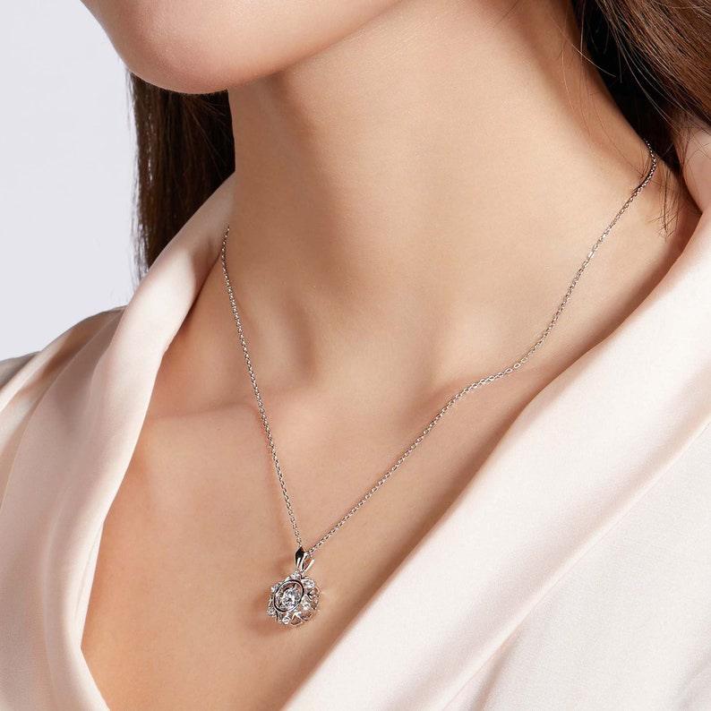 Shine Brighter: Celestial Moissanite Necklace 0.5ct 5mm Round