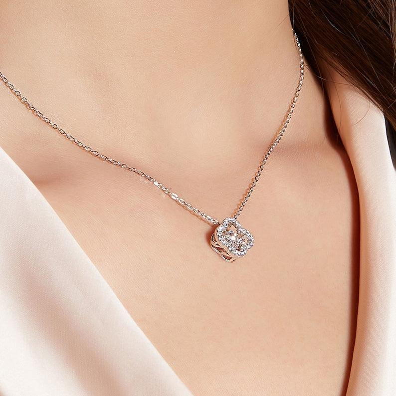 Elegance in Miniature: 0.5ct 5mm round Moissanite Charm Necklace