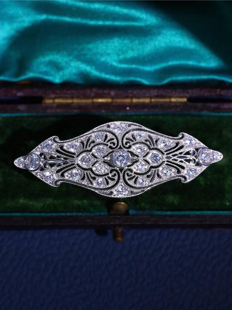 Antique Adwardian handmade Diamond Brooch pin