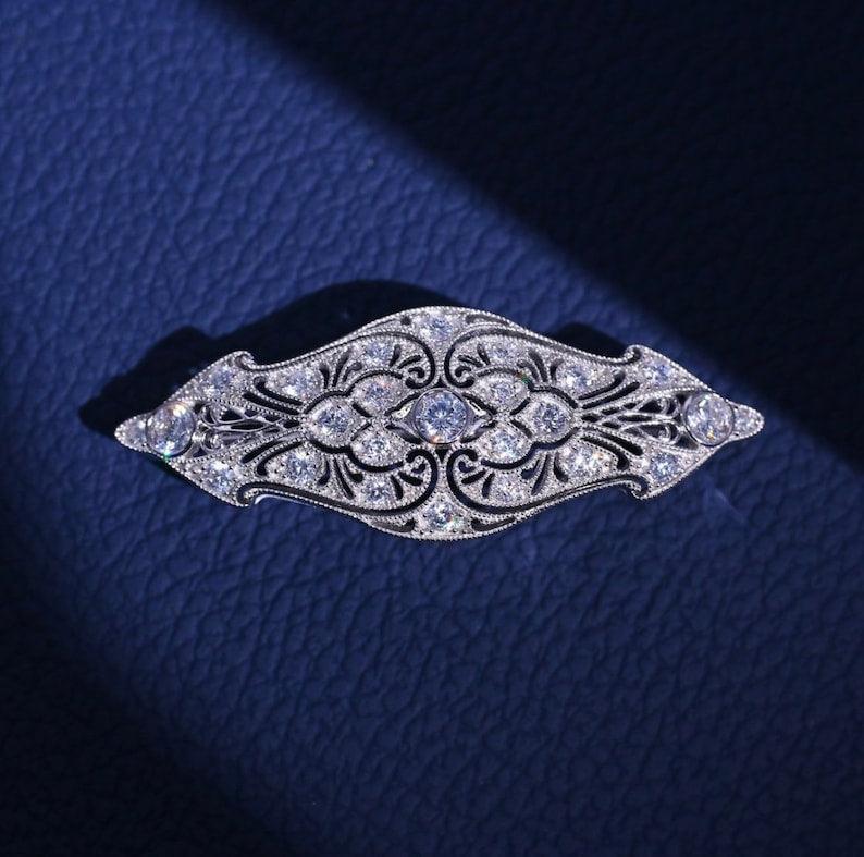 Antique Adwardian handmade Diamond Brooch pin