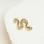 0.14 TCW Round Moissanite Diamond Snake Studs Earrings