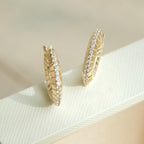 0.25 TCW Round Moissanite Diamond Crystal Hoop Earring