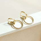 0.10 TCW Round Moissanite Diamond circle hoop Earrings