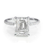 2.50 CT Emerald Moissanite Hidden Halo Engagement Ring