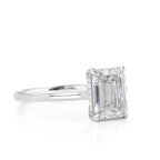 1.50 CT Emerald Cut Moissanite Solitaire Style Engagement Ring