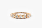 0.14 TCW Round Cut Five Stone Moissanite Wedding Band