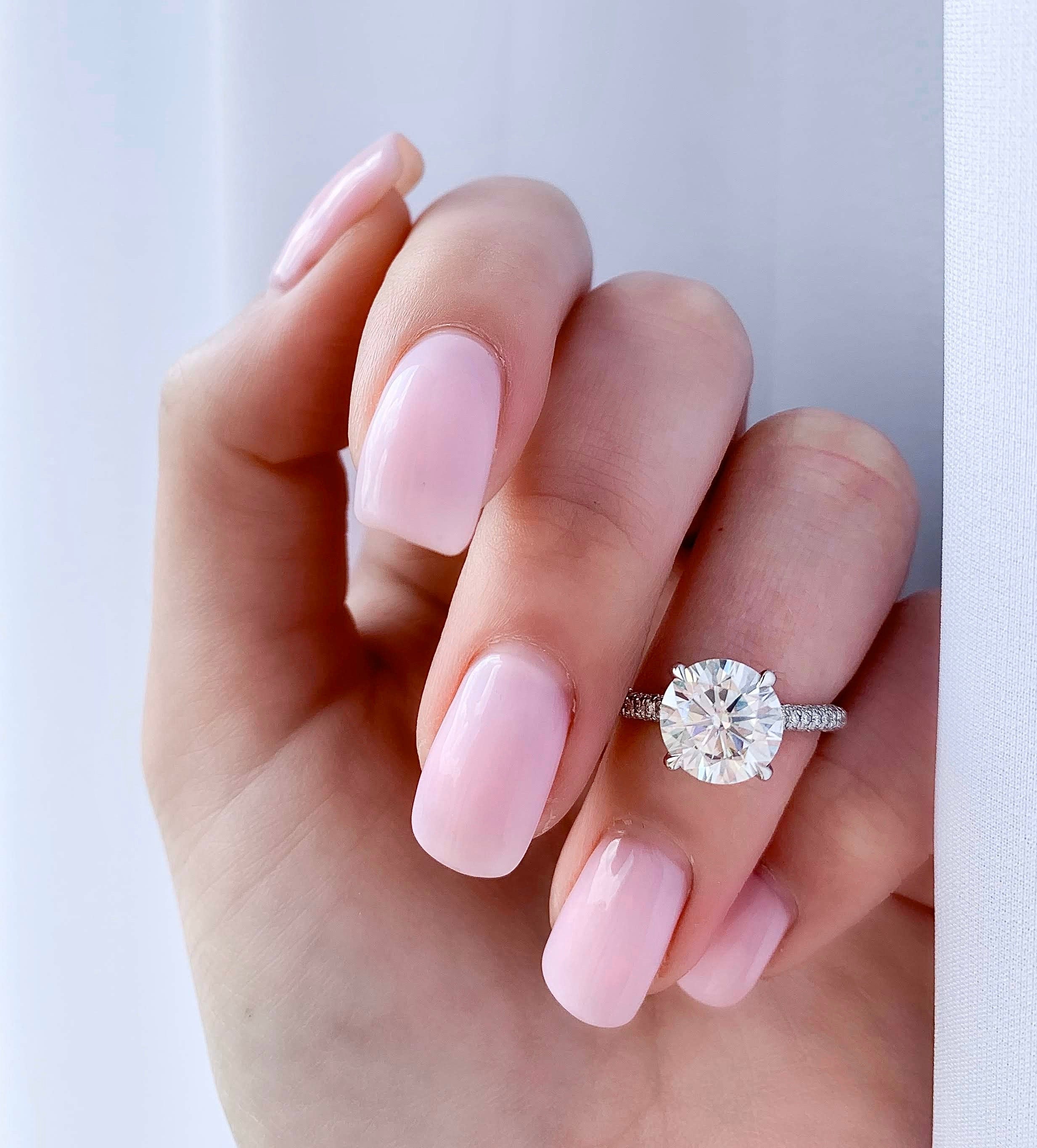 2.50 CT Round Moissanite Hidden Halo Setting Engagement Ring