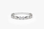 0.20 TCW Round Cut Unique Stack Moissanite Wedding Band