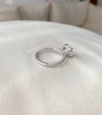 2.50 CT Round Moissanite Hidden Halo Setting Engagement Ring