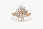 0.58 TCW Round & Baguette Cut Cluster Moissanite Wedding Band