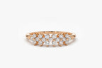 0.57 TCW Round Cut Cluster Diamond Moissanite Wedding Band