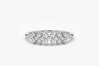 0.57 TCW Round Cut Cluster Diamond Moissanite Wedding Band