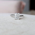 3.0 CT Radiant Moissanite Hidden Halo Setting Engagement Ring