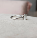 2.0 CT Radiant Moissanite Solitaire Engagement Ring With Hidden Halo Setting