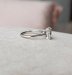 3.0 CT Radiant Moissanite Hidden Halo Setting Engagement Ring