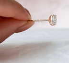 2.50 CT Elongated Cushion Moissanite000 Pave Setting Engagement Ring