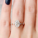 2.0 CT Oval Cut Moissanite Dainty Style Engagement Ring