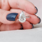4.50 CT Pear Moissanite Pave Setting Engagement Ring