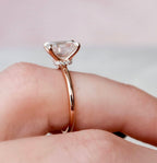 2.0 CT Emerald Moissanite Hidden Halo Engagement Ring