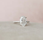 3.50 CT Oval Cut Moissanite Pave Setting Engagement Ring