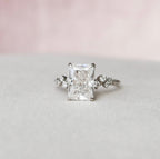 3.50 CT Radiant Cut Moissanite Cluster Engagement Ring