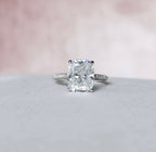 6.0 CT Elongated Cushion Moissanite Hidden Halo Setting Engagement Ring