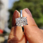 Cushion Cut Hidden Halo Engagement Ring
