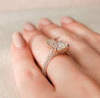 5.50 CT Radiant Moissanite Pave Setting Engagement Ring