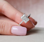 3.50 CT Radiant Moissanite Pave Setting Engagement Ring