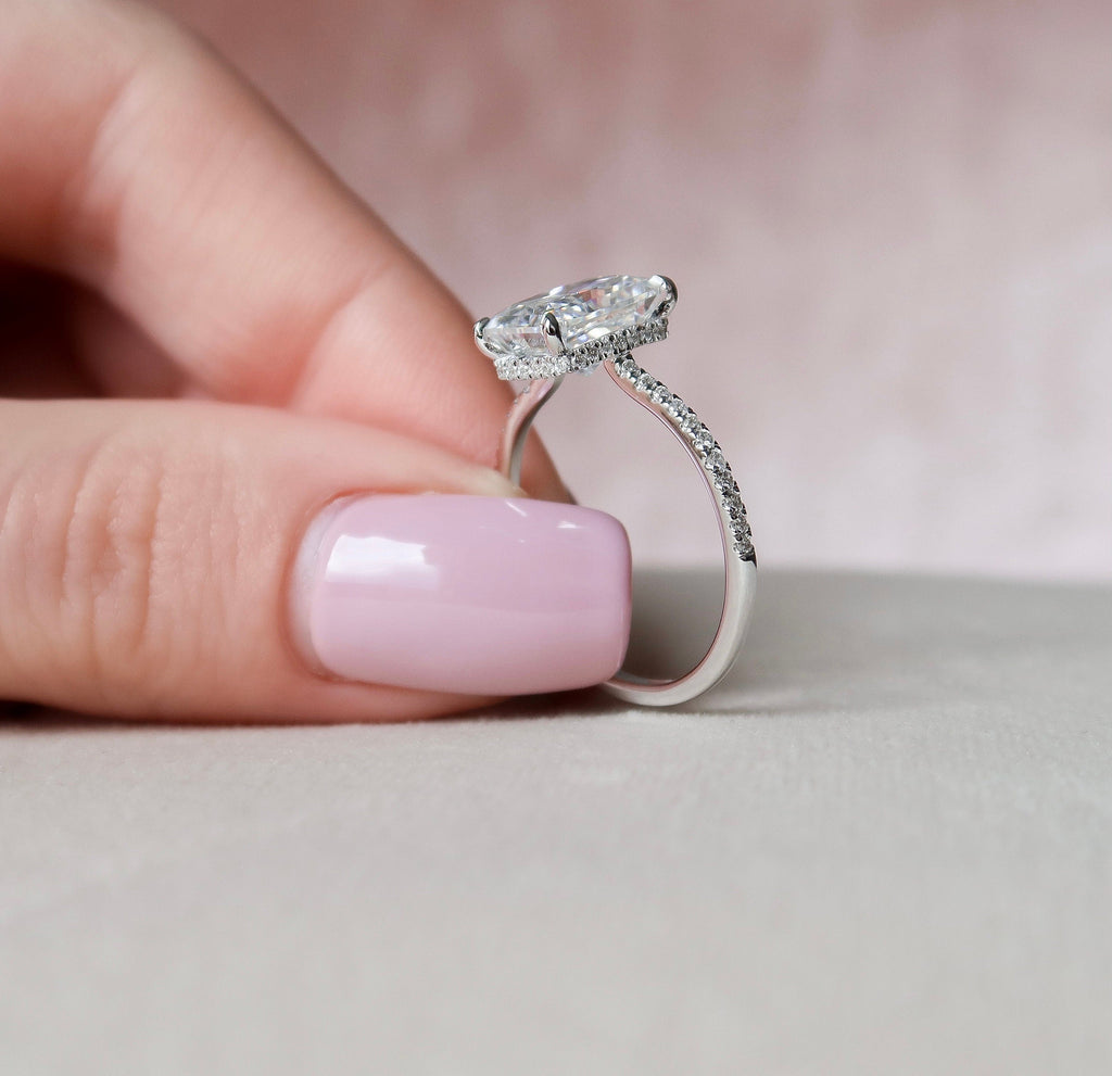 3.50 CT Radiant Moissanite Pave Setting Engagement Ring