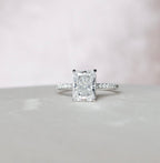 3.50 CT Radiant Moissanite Pave Setting Engagement Ring