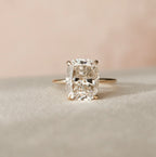 6.0 CT Elongated Cushion Moissanite Hidden Halo Engagement Ring
