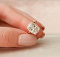 6.0 CT Elongated Cushion Moissanite Hidden Halo Engagement Ring