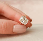 6.0 CT Elongated Cushion Moissanite Hidden Halo Engagement Ring