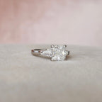 3.0 CT Princess Cut Moissanite Three Stones Engagement Ring