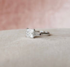 3.0 CT Princess Cut Moissanite Three Stones Engagement Ring
