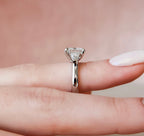 3.0 CT Princess Cut Moissanite Three Stones Engagement Ring