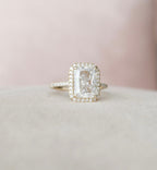3.50 CT Radiant Cut Moissanite Halo Setting Engagement Ring