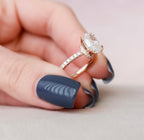 2.0CT Oval Cut Hidden Halo Setting Moissanite Engagement Ring
